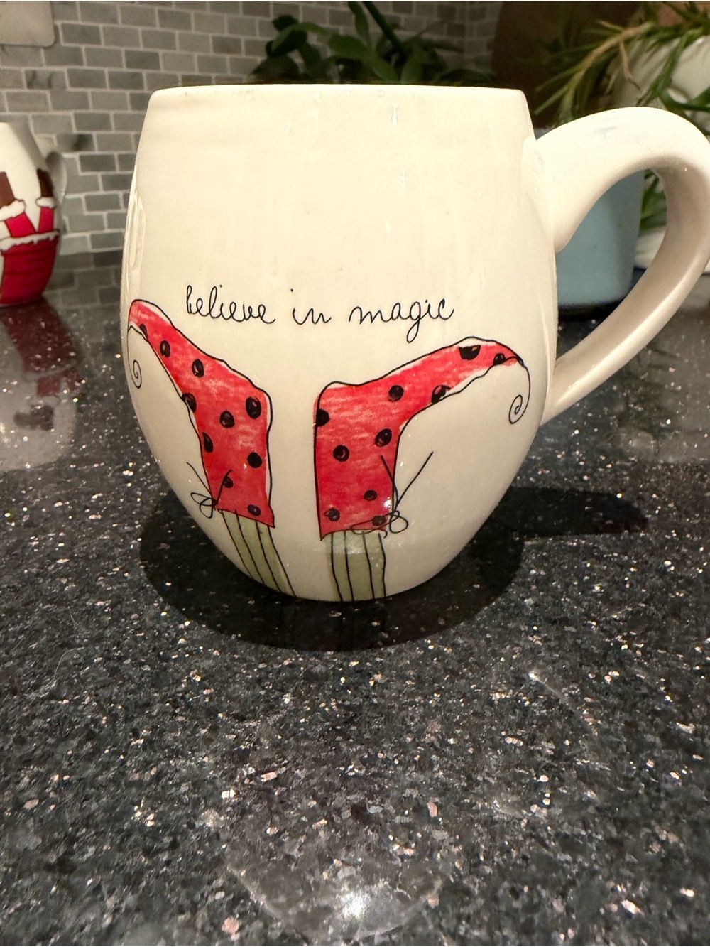 Magenta Christmas Elf Chimney Mug - Believe in Magic